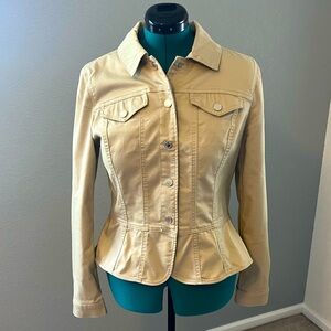 White House Black Market Tan Jacket with Flattering Seams